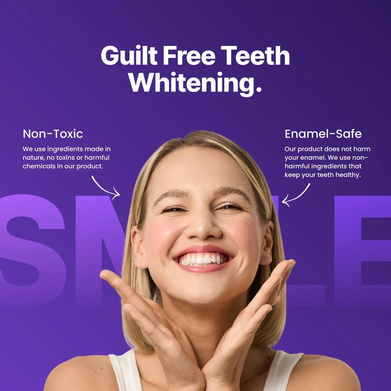 Purple Whitening Strips | Enamel-Safe & Non Sensitive - Peroxide-Free