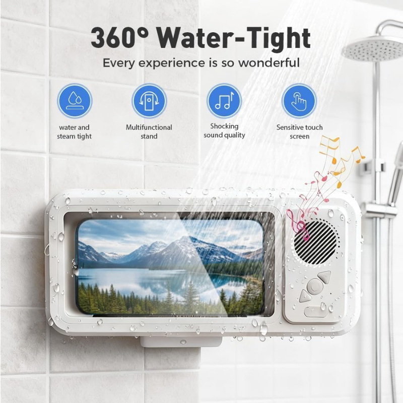 Waterproof Shower Phone Case | Built-In Speaker Mount