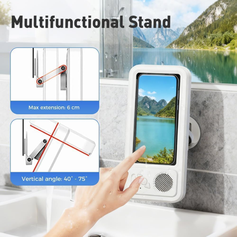Waterproof Shower Phone Case | Built-In Speaker Mount