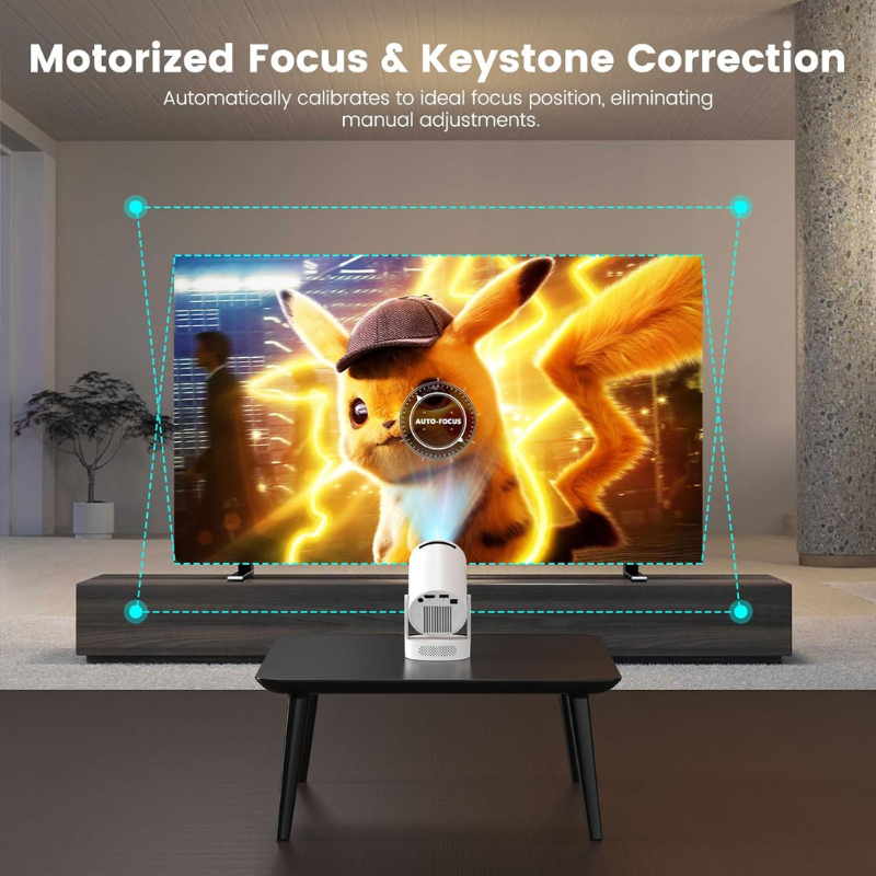 Portable Android Smart Projector | 4K Support & Auto Keystone Correction