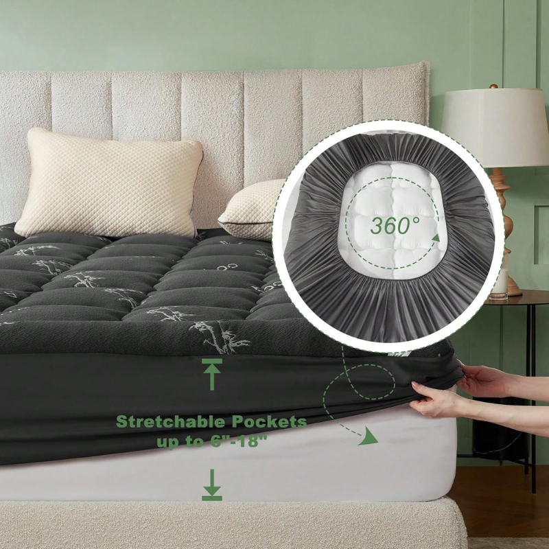 Cooling Bamboo Mattress Topper | Ultra-Soft Breathable Bed Comfort Layer