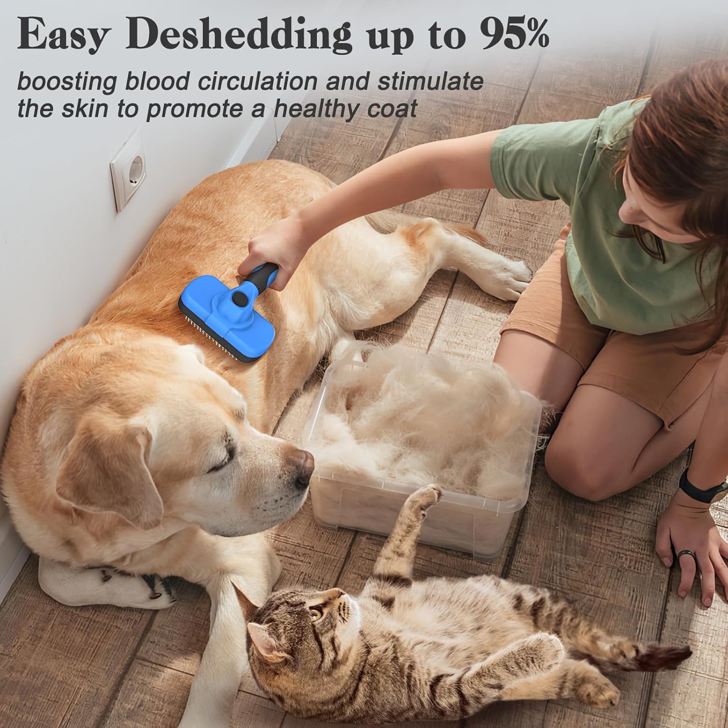 Self-Cleaning Pet Grooming Brush | Removes Loose Fur & Reduces Shedding