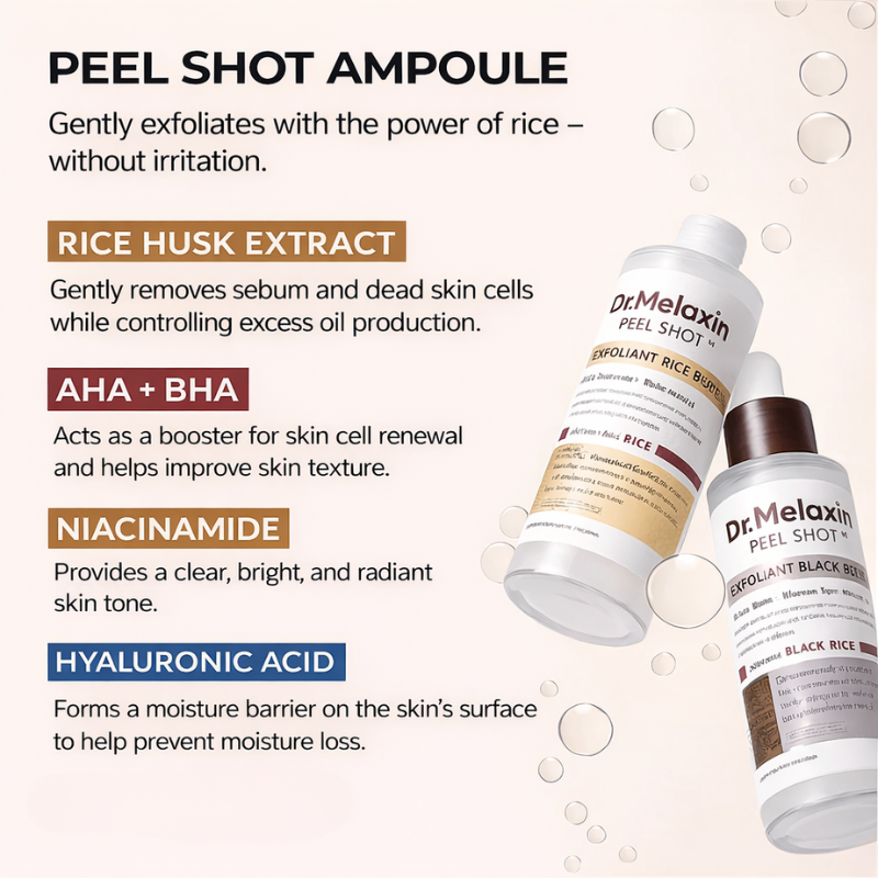 Dr. Melaxin – Rice Peel Shot Duo | Glow & Texture
