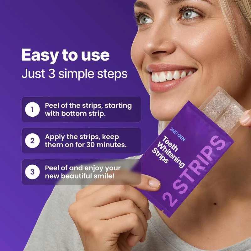 Purple Whitening Strips | Enamel-Safe & Non Sensitive - Peroxide-Free