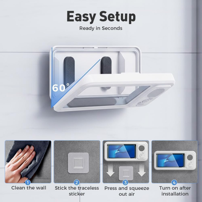 Waterproof Shower Phone Case | Built-In Speaker Mount