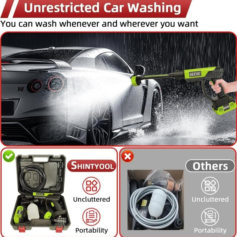 Portable Cordless Pressure Washer Gun | 1000 PSI High-Power Car & Outdoor Cleaner