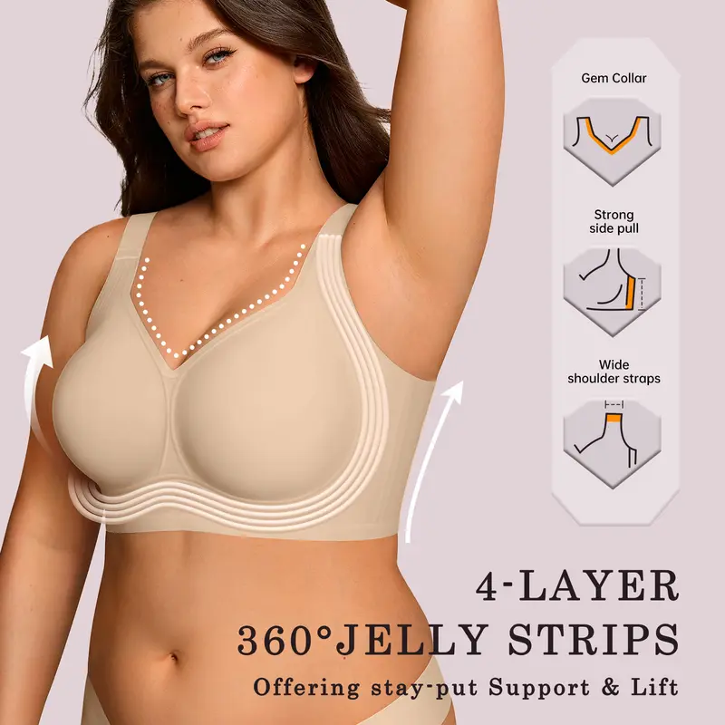 Seamless Jelly Support Bra | Wireless Lift & All-Day Comfort Bra