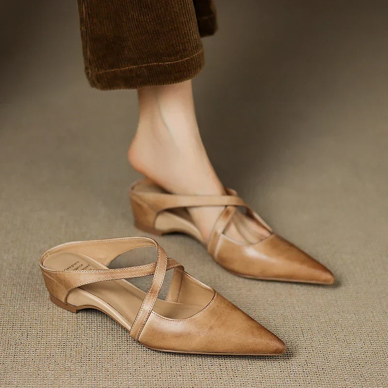 Mestelle Genuine Leather Mules